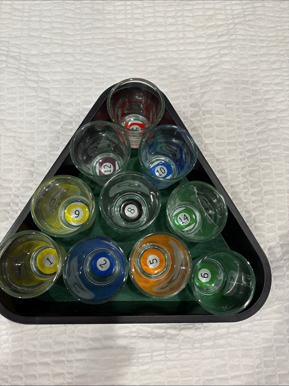 Vintage Billiard Ball Shot Glass Set - Multicolor